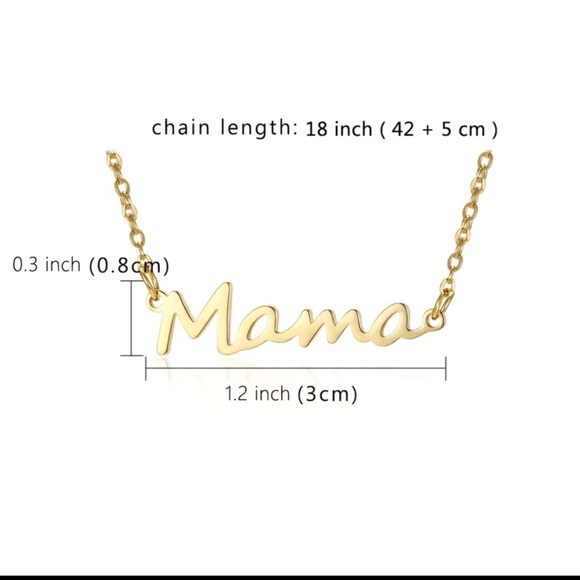 Gold Mama Necklace with Collarbone Chain - Picture 2 of 2